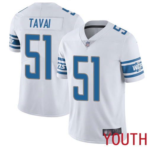 Detroit Lions Limited White Youth Jahlani Tavai Road Jersey NFL Football #51 Vapor Untouchable